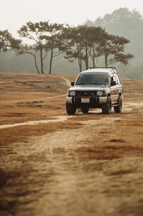 4WD SUV on dirt road in Africa