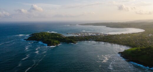 Aerial view of a bay coastline — Diego Suarez Antsiranana Madagascar travel guide
