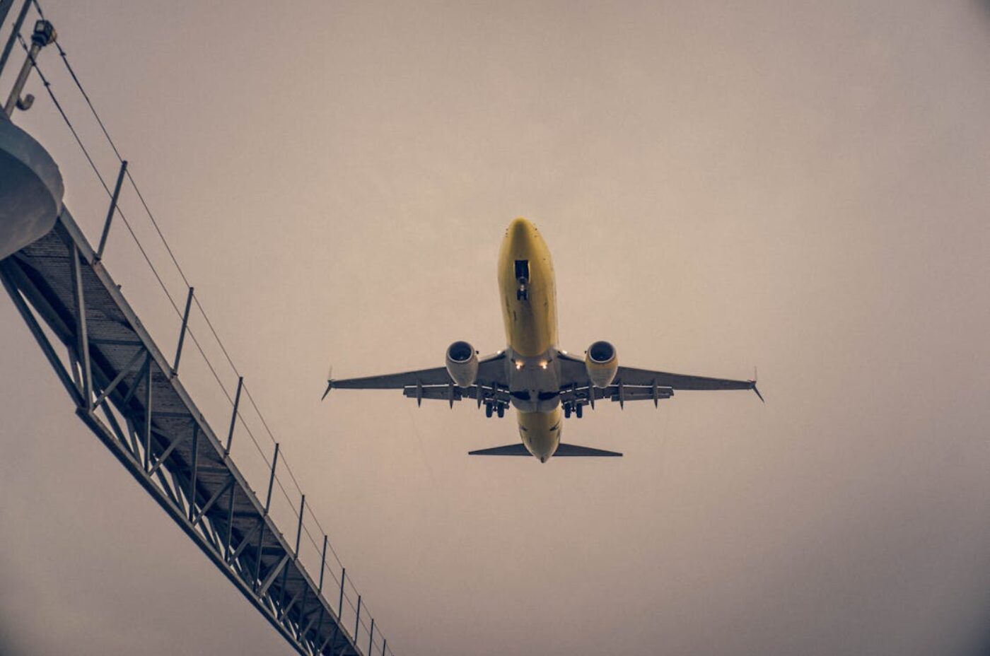 Airplane flying in blue sky
