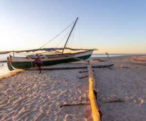 Traditional boat on Madagascar beach