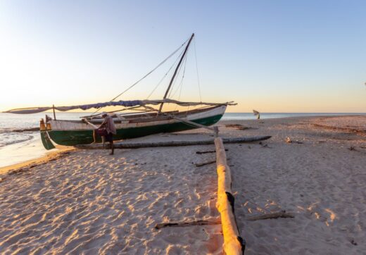 Traditional boat on Madagascar beach