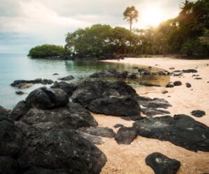 Madagascar street food vendor selling traditional snacks at a local market