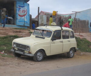 Taxi cab on a street in Antananarivo, Madagascar