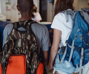 Travelers with backpacks