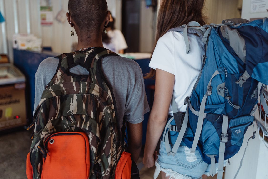 Travelers with backpacks
